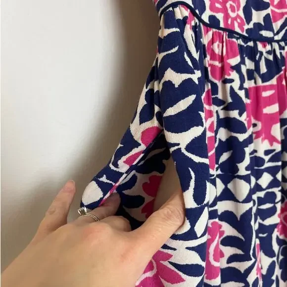 Anthropologie Maeve Peralta Flared Dress Bird Floral Size 2 Pockets Fit & Flare - Picture 4 of 7